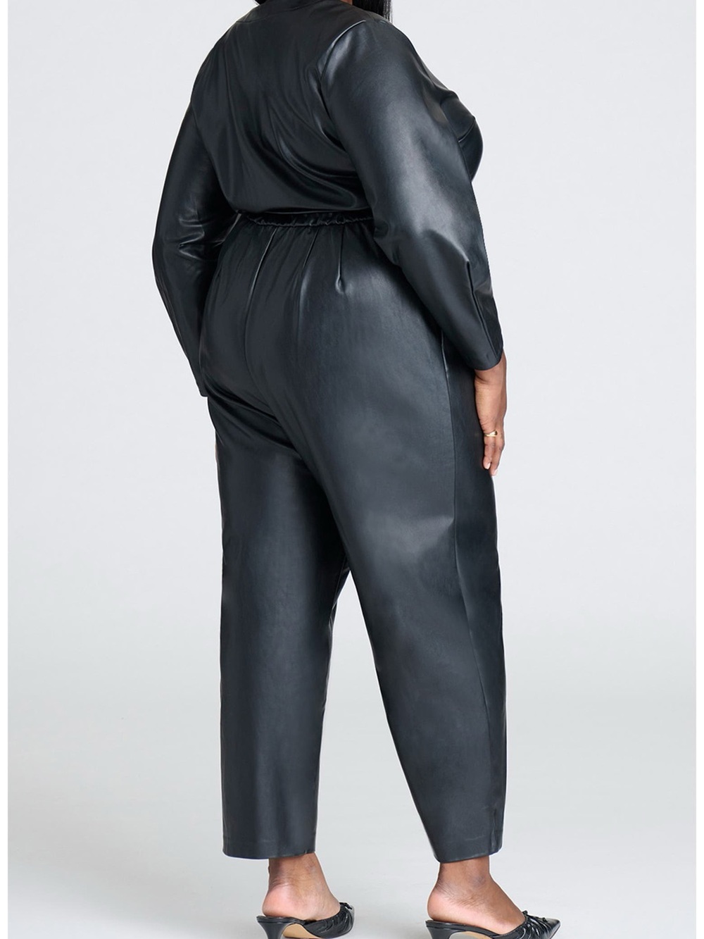 ELOQUII Black Faux Leather Jumpsuit 🖤 - Picture 2 of 4
